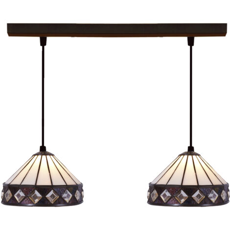 Lampe à Suspension Tiffany Bande Ilumina Série D-20cm x2