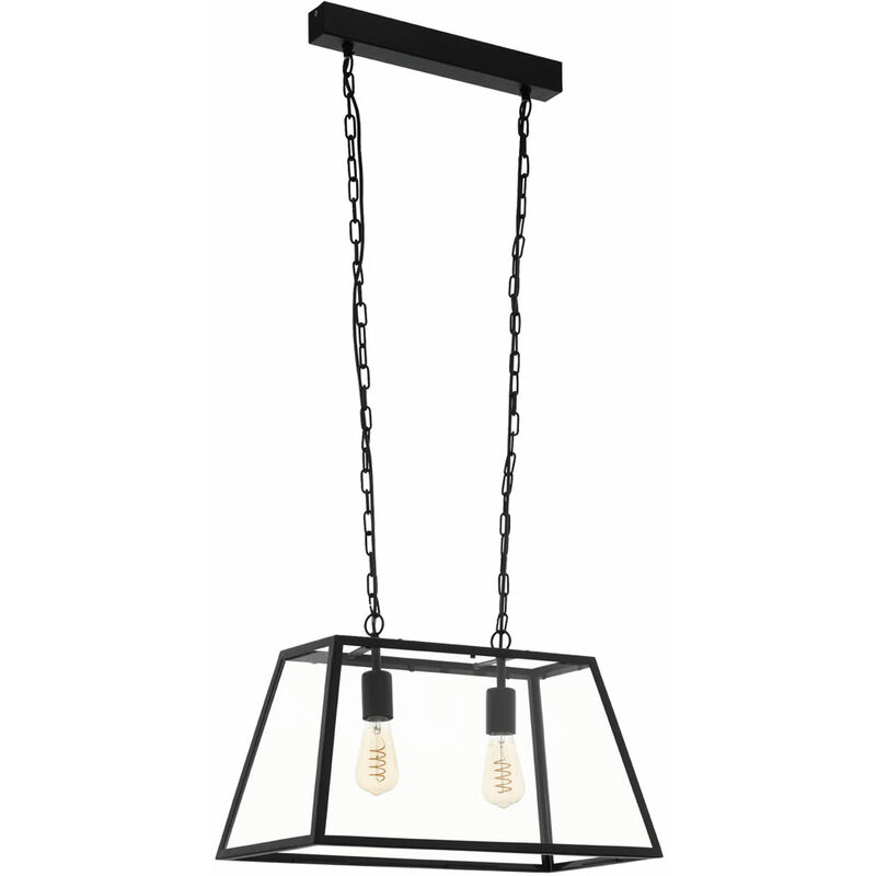 Suspension lumineuse en verre suspension design noir éclairage de salle à manger de style industriel Eglo 49883