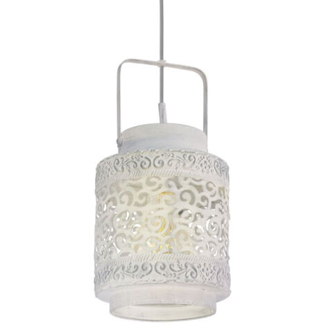 Lampe à suspension Vintage Round blanc antique - 49205