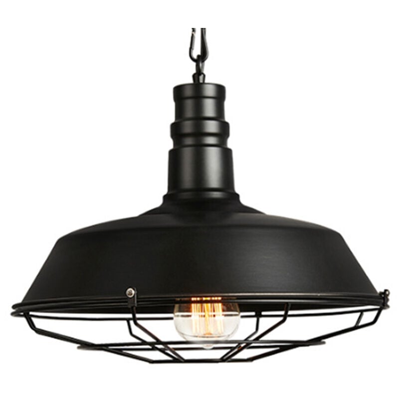 Norcks - Lampe à Suspension Vintage Suspension Lustre Rétro Lustre En Fer Métallique Suspension Luminaire Antique Noire 36Cm