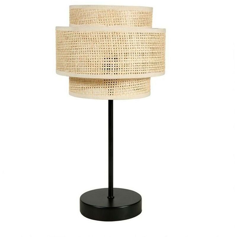Lampe abat-jour papier rotin 3 niveaux