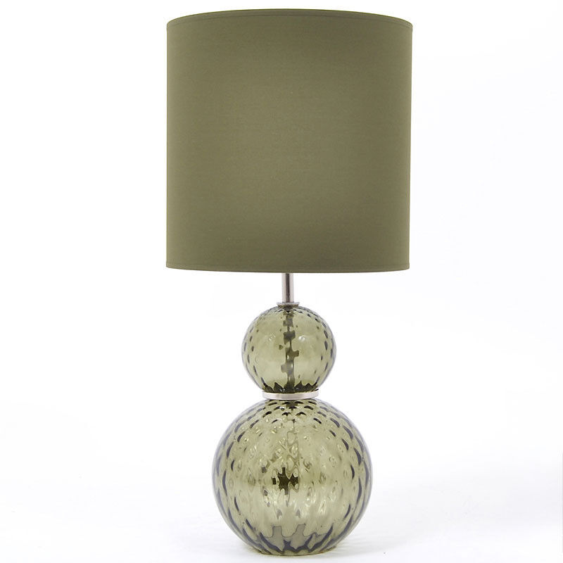 Lampe Alysée 2 boules vert fumé 25x25x53cm