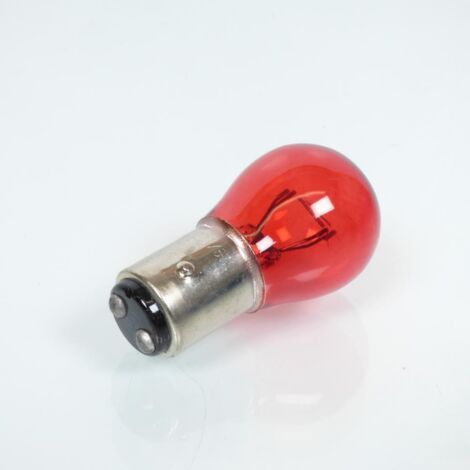 Lampe ampoule rouge de feu stop et position 12V 21/5W type BAY15d
