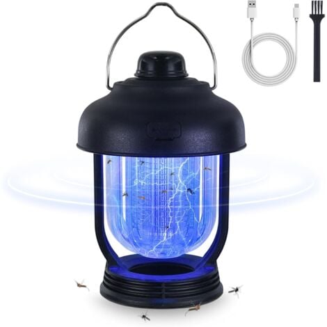 Lampe Anti Moustique Camping,2 en 1 Tué Mouche Électrique Batterie USB Rechargeable,Portable Étanche Piege a Moustique Extérieur,Destructeur d'insectes,Lampe Anti Insecte pour Jardin Tentes