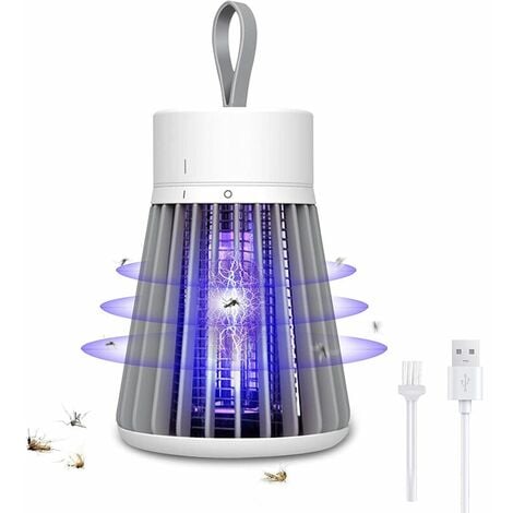 Lampe Anti Moustique USB, Tue Mouche Electrique Interieur,Exterieur  Rechargeable, Anti Insectes Répulsif Puissant Efficace Portée Piege Lampe  100m²