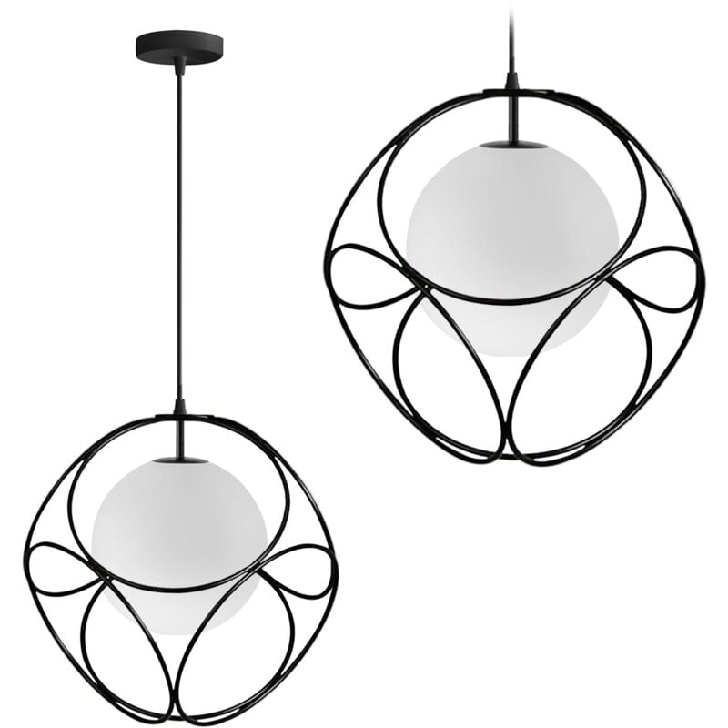 Toolight - lampe suspendue APP1019-1CP noir 1-POINTS de lumière E27 34X34CM reglable