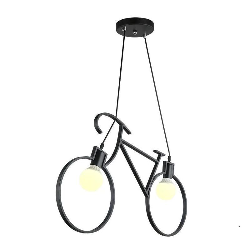 Lampe suspendue APP216-2CP vélo noir 68X36 cm 2-POINTS de lumière E27 68X5X36CM reglable
