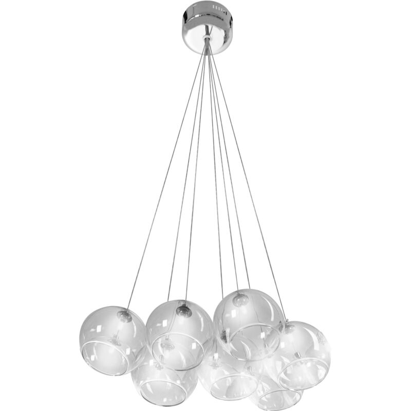 Lampe suspendue APP560-7CP verre balle 7-POINTS de lumière G4 36X32X10-100CM reglable