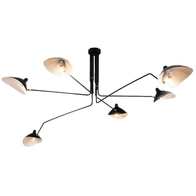Toolight - lampe suspendue APP570-6C 6-BRAS noir 6-POINTS de lumière E27 150X280X60CM