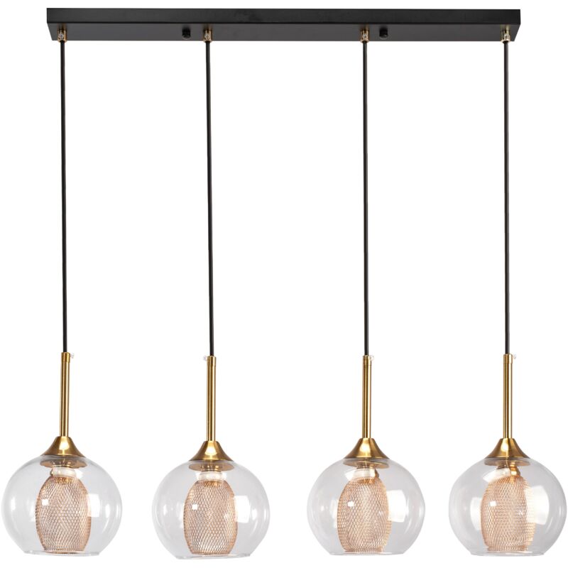 Lampe Suspendue App899-4cp Moderne Verre 4-Points De Lumière G9 15x60x26-101cm Reglable