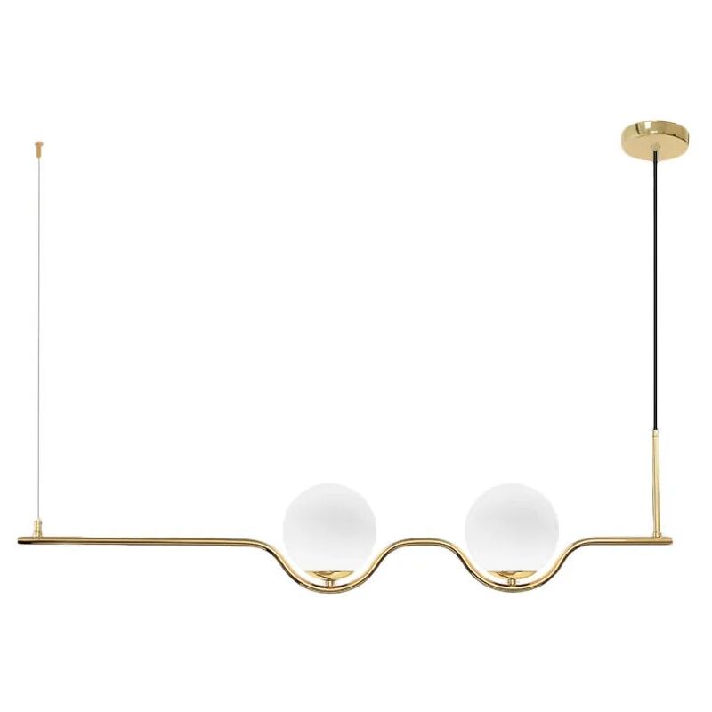 Lampe suspendue APP981-2CP balle or 2-POINTS de lumière E27 15X104CM reglable