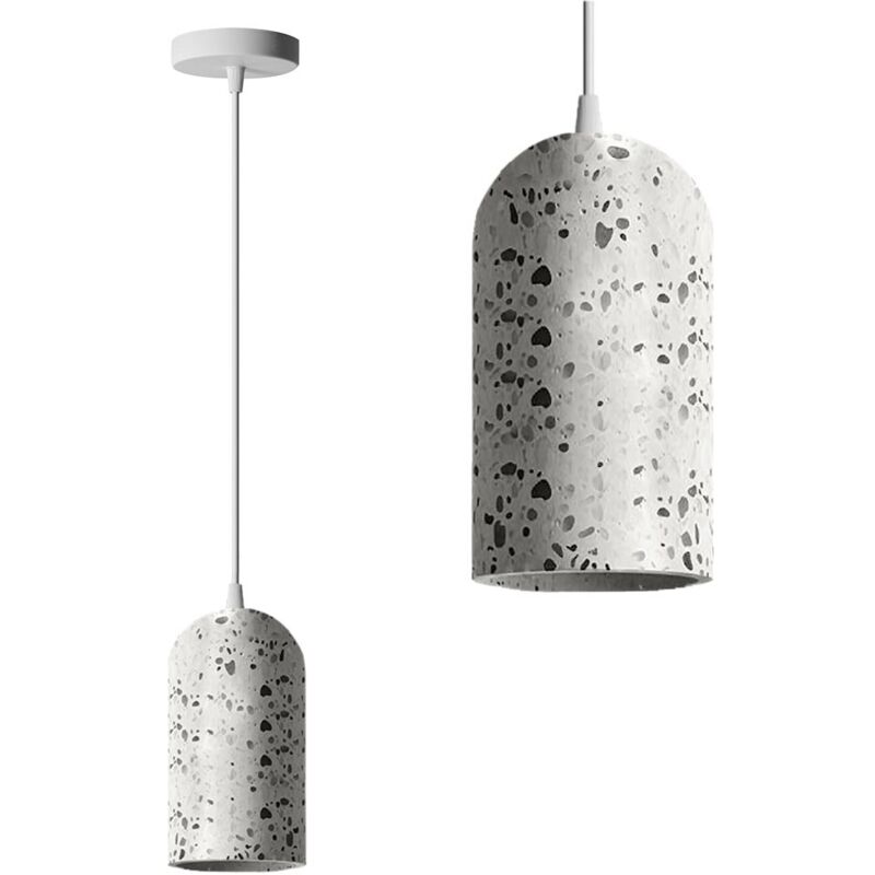 Lampe Suspendue App996-1cp Béton Blanche Cloche 1-Points De Lumière E27 9,5x935x17,5-102,5cm Reglable