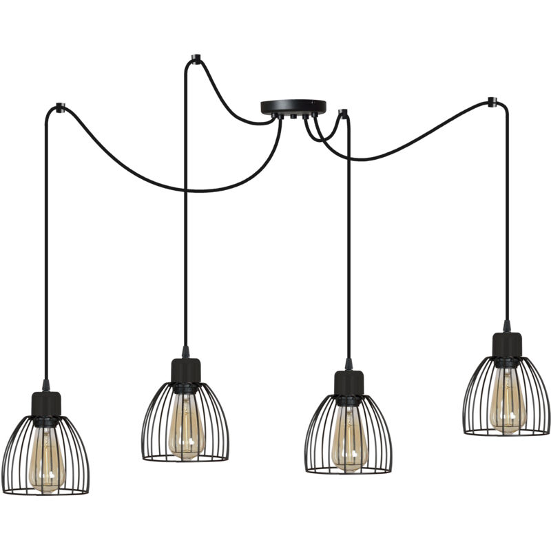 Lampe araignée loft industrielle suspendue différentes couleurs