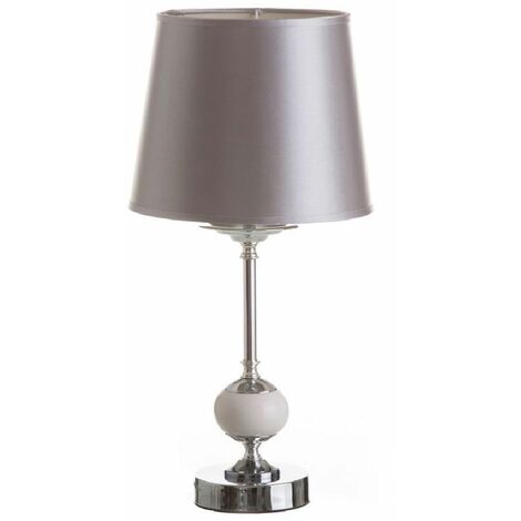 Lampe Argenté en métal et céramique