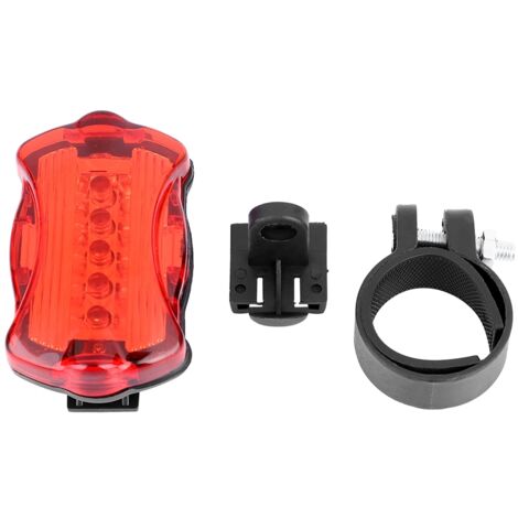 Lampe arrière vélo 5 LED, feu stop pour bicyclette, accessoire éclairage sécurité cyclisme