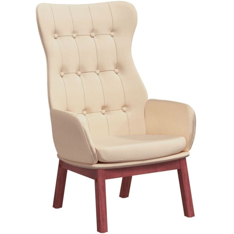 Chaise de relaxation Crème Tissu vidaXL