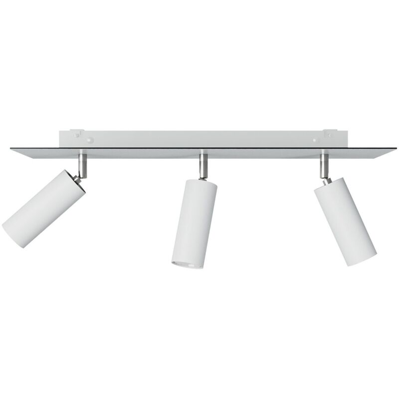 Lampe avec 3 spots et abat-jour Tub-E14 et Rose-One XXL rectangulaire Avec ampoule - Blanc mat Lampe avec 3 spots et abat-jour Tub-E14 et Rose-One XXL rectangulaire Avec ampoule - Blanc mat