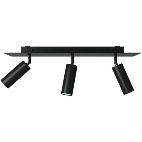 Lampe avec 3 spots et abat-jour Tub-E14 et Rose-One XXL rectangulaire  Sans ampoule - Noir