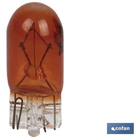 LAMPE AVEC DOUILLE W5W 12V AMBRE VENTE A L'UNITE - COFAN