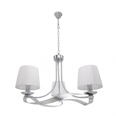 Lampe Baeza 3xe14 Chrome Blanc Abat-jour Regx52x52 Cm