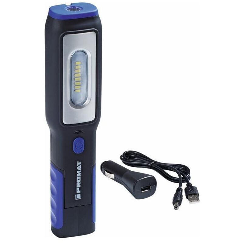 Lampe baladeuse à accu à led 3,7 v 1200 mAh ABS-boîtier Li-Ion 60-250 lm temps de chargement 2-3 h Promat