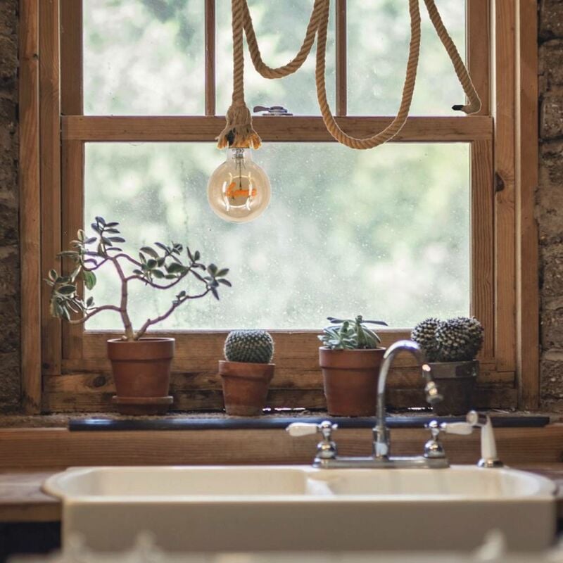 Sampa - Lampe baladeuse Mila corde coloris naturel 300cm compatible led