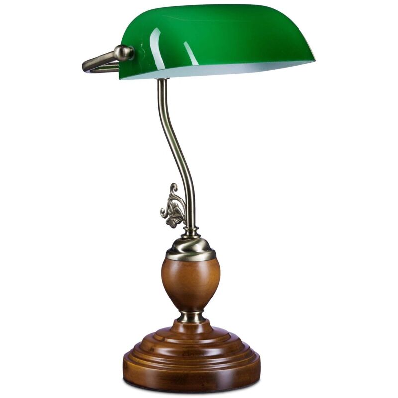 Northix - Lampe banquier jones avec socle en bois
