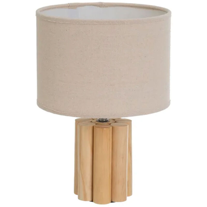 Lampe beige en bois de pin 29 cm