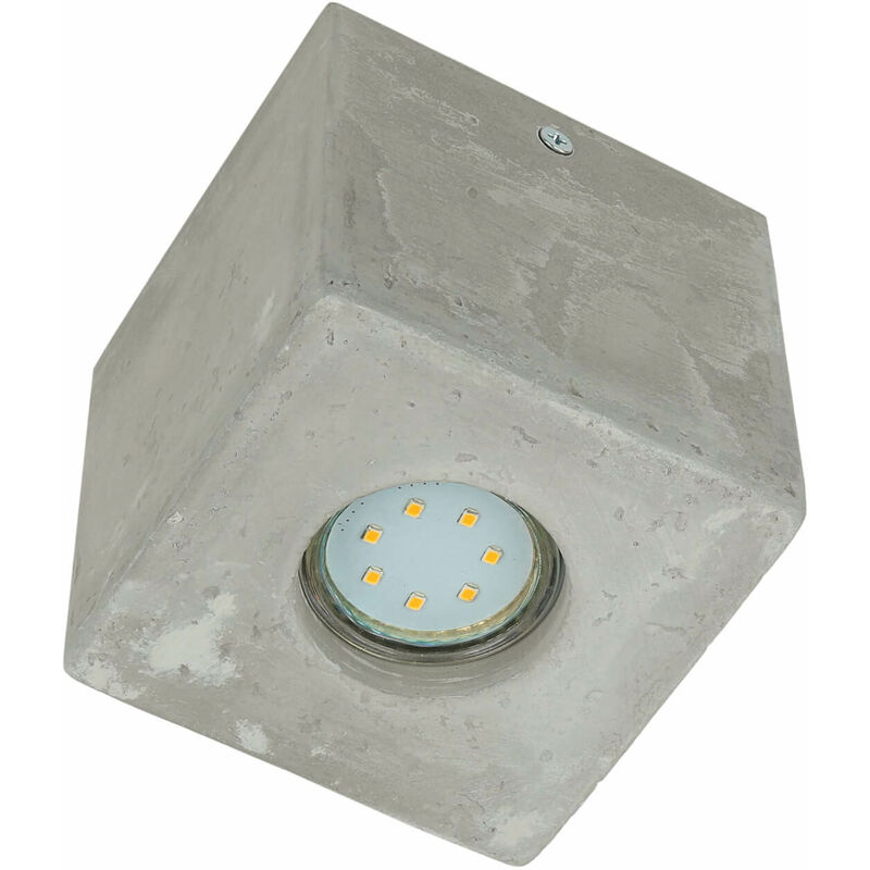 Licht-erlebnisse - Lampe béton plafond cube 10 cm petit GU10 plafonnier couloir