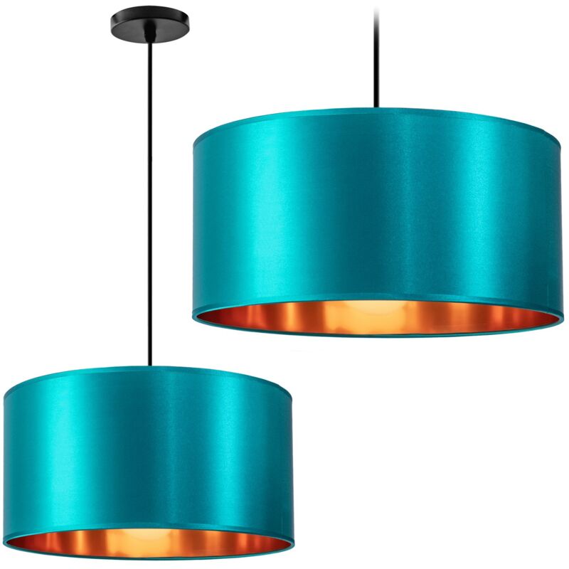 Lampe suspendue APP954-1CP bleu or 40CM ronde 1-POINTS de lumière E27 40X40X23,5-113,5CM reglable