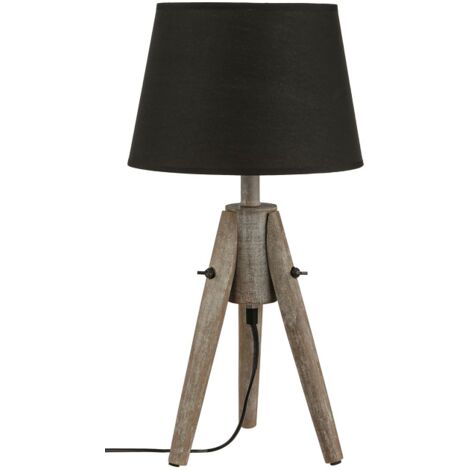 Lampe bois abats-jour - Cone Miry - H 46 cm - Livraison gratuite - Marron