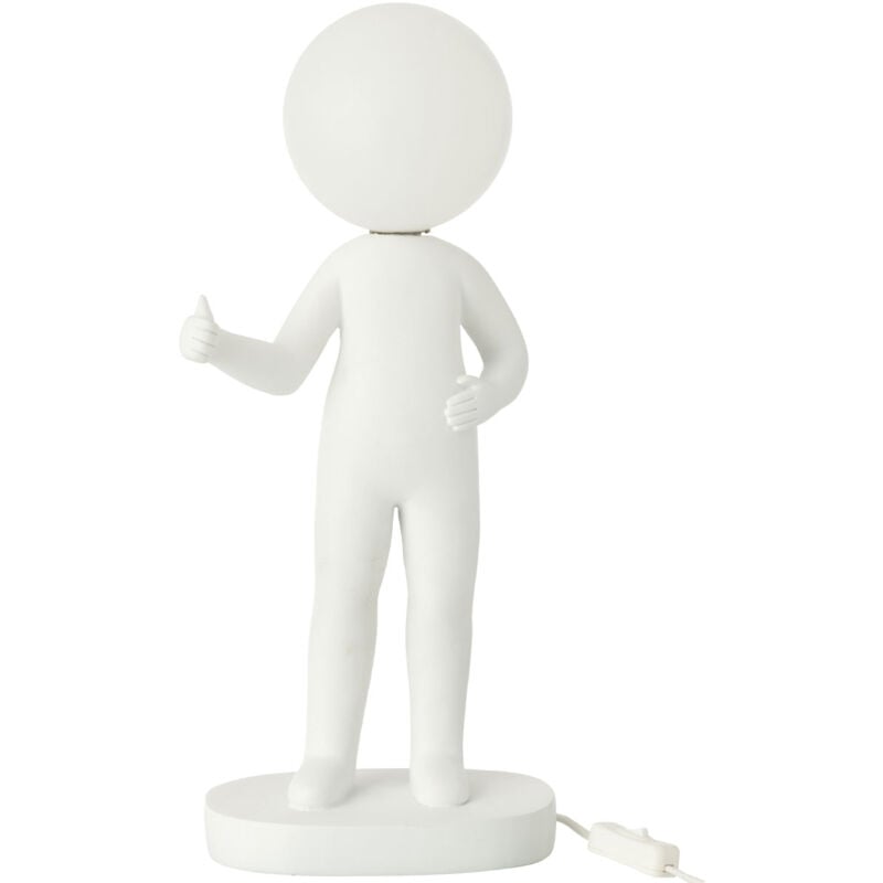 Lampe bonhomme en résine blanche
