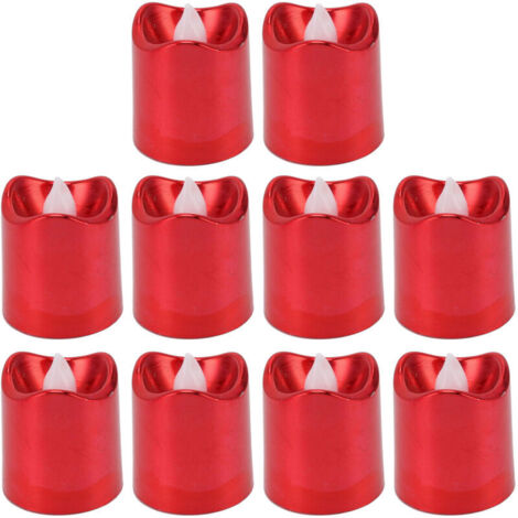 Lampe bougie LED rouge, lumière chaude, électronique sans flamme, pour Festival de noël, fête d'anniversaire, mariage, 12 pièces