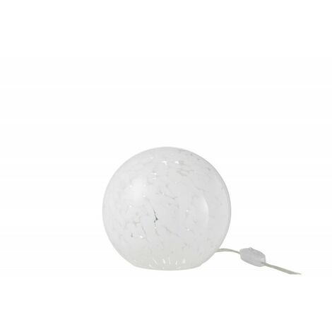 Lampe boule à poser en verre blanc 20x20x18 cm - Blanc