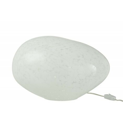 Lampe boule à poser en verre blanc 40x30x26 cm - Blanc