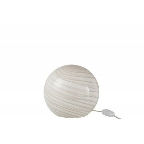 Lampe boule à poser en verre gris 20x20x18 cm - Gris/Greige