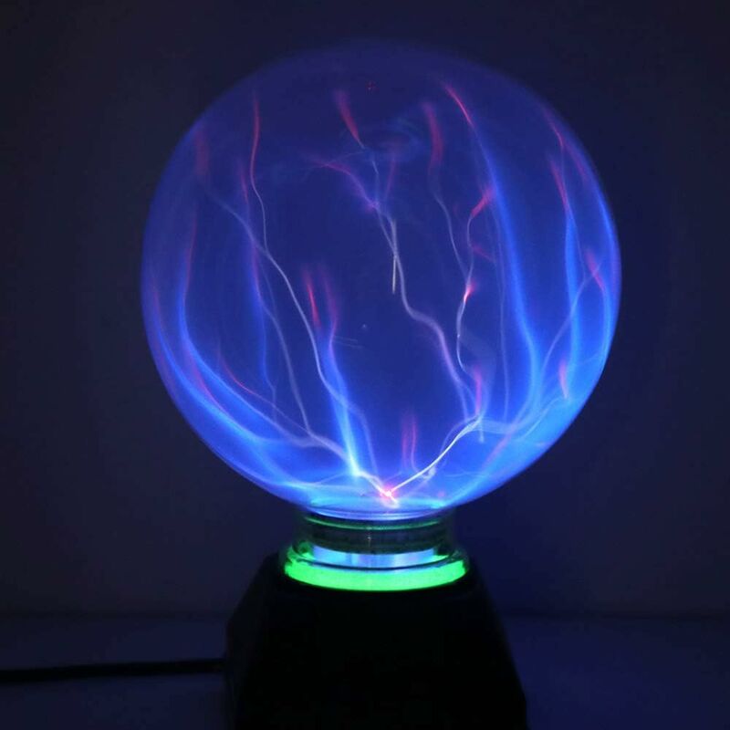 Lampe boule de plasma Lumière plasma magique 5 pouces Lampe globe statique Lumière bleue électrostatique tactile