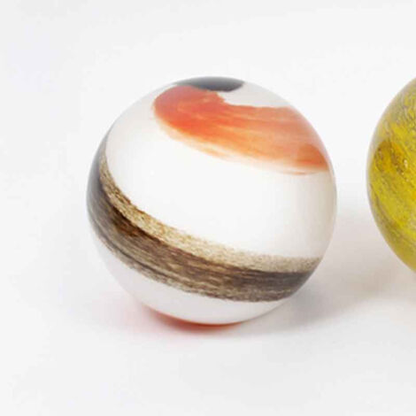 Lampe boule led Galaxie orange verre 24x24x24cm
