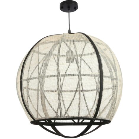 Lampe boule noire et blanche