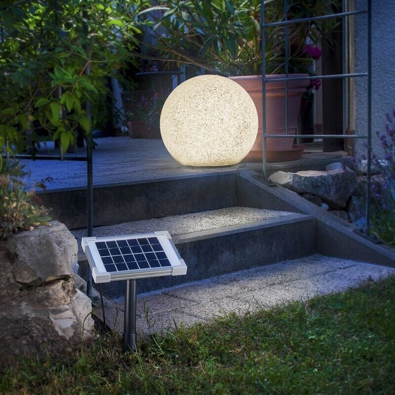 Esotec - Lampe boule solaire couleur changeante ou fixe Stone 40 cm