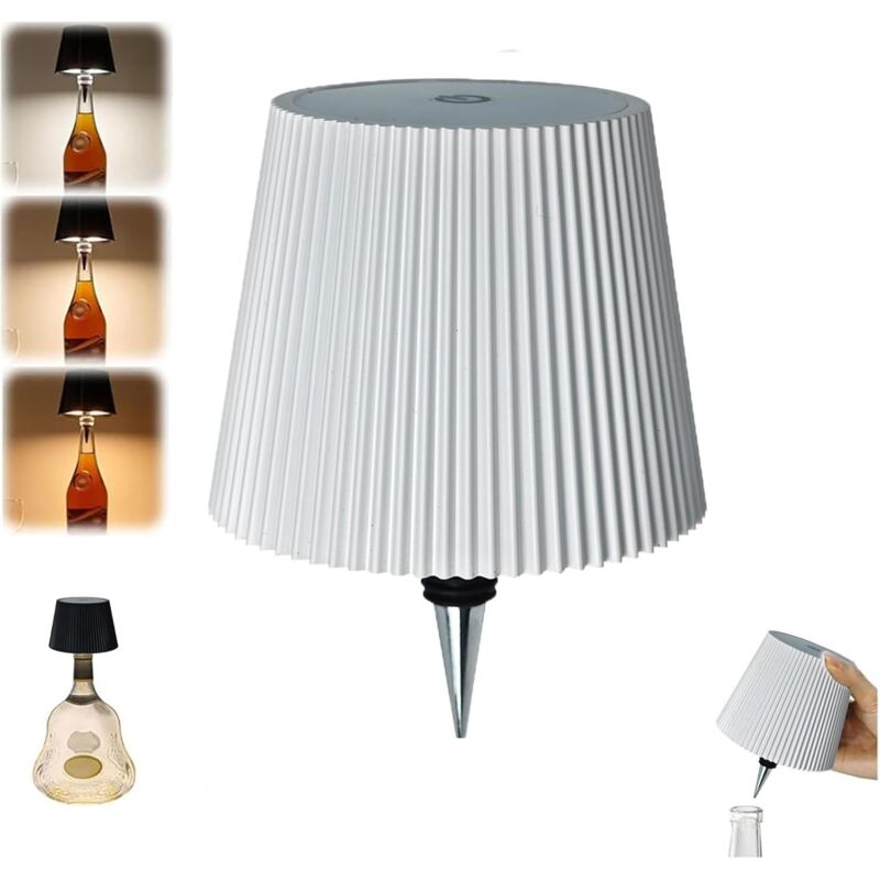 Lampe Bouteille Sans Fil,Lampe de Table Sans Fil Rechargeable 1200mAh, Lampe led Decoration Moderne, Lampe De Table Tactile Sans Fil Pour Bar