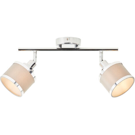 Lampe Brilliant Alexia spot tube 2 lampes chrome/gris métal gris 2x D45, E14, 28 W