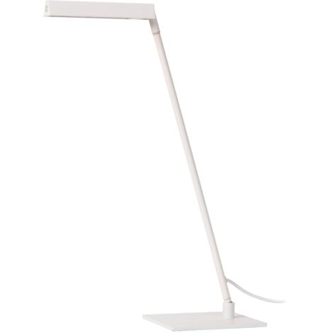 Lampe bureau blanche LED dimmable tactile Lucide Lavale