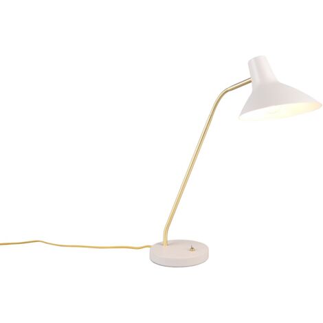 Lampe bureau gris laiton bras flexible E27 TRAVELLER