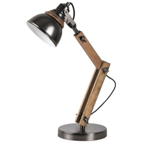 Lampe bureau hêtre anthracite E14 Aksel 4199 Rabalux