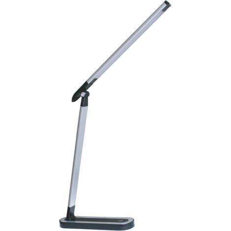 Lampe bureau LED Madera 7W noir/argent 4000K USB réglable