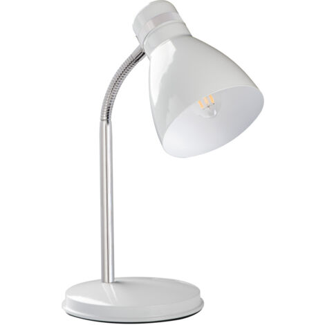 Lampe bureau Zara blanc/chrome, interrup. E14 10W Kanlux