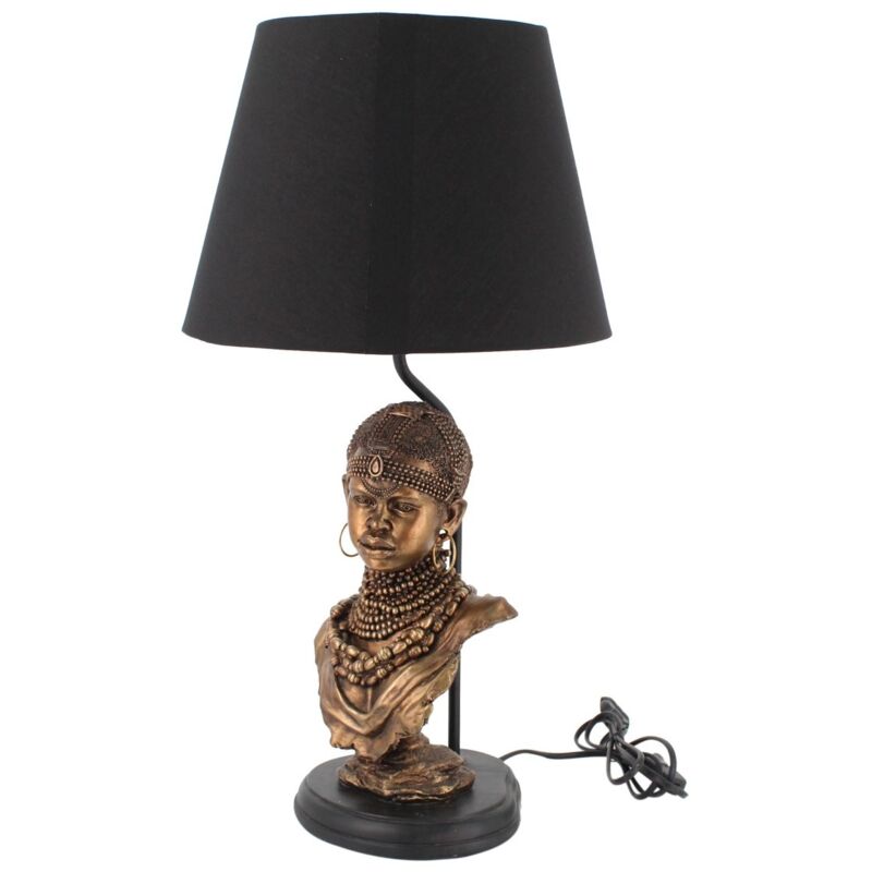 Zen Et Ethnique - Lampe buste de femme africaine 58 cm