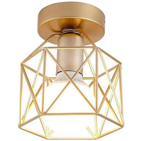 Lampe Cage Murale Industrielle - Plafonnier Semi-Encastré Minimaliste - E27 (Sans Ampoule) - Pour Petits Espaces - Chambre/Salon/Cuisine