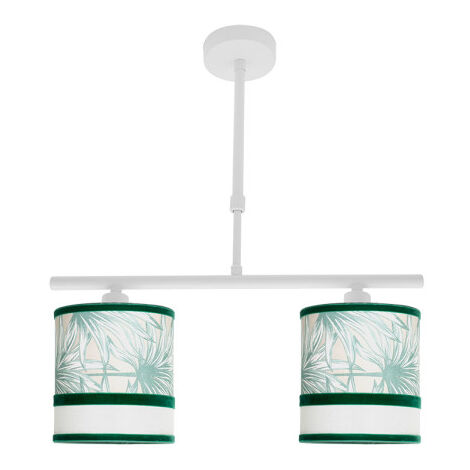 Lampe Caledonia 2xe14 blanc/vert regx43x14cm